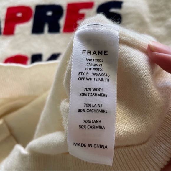 Frame Denim Apres Ski Cashmere Wool Blend Sweater - Picture 8 of 9